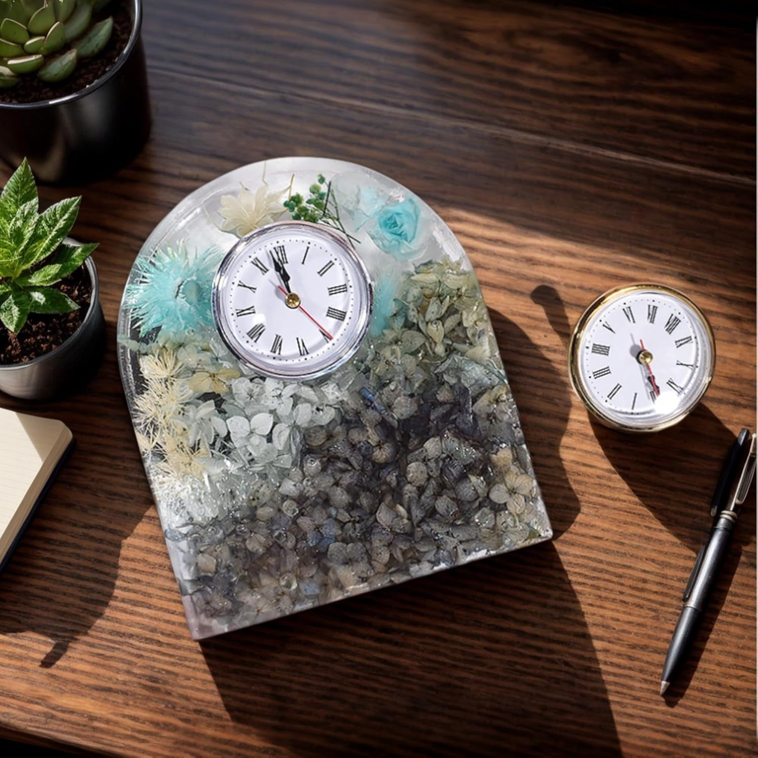 6Pcs Clock Insert for Resin Clock Mold: 2-1/2 (65mm) Round Mini Clock Face Replacement, Classic Clock Craft Quartz Movement Arabic Numerals Wall Decor Retro for Home