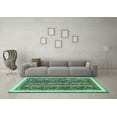 thumbnail image 3 of Ahgly Company Indoor Rectangle Abstract Turquoise Blue Modern Area Rugs, 5' x 7', 3 of 4