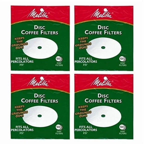 Melitta 3.5 Inch White Disc Coffee Filters Pack of 4