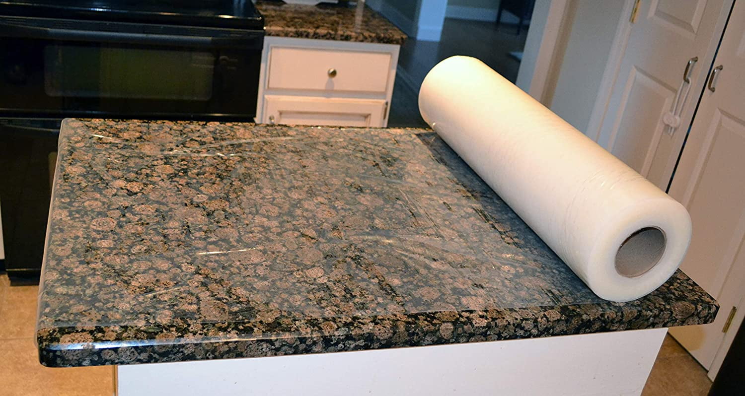 ArmorDillo Countertop Protection Film w Free Knife. Clear Self Adhesive Surface Protection for Laminate, Granite Marble Quartz Stone Coat Countertops, Floors & Hard Surfaces (24" X 200')