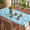 thumbnail image 3 of Tropical Plants Table Cloths for 3 Foot Rectangle Tables, Summer Modern Abstract Camels Sky Blue Patio Waterproof Elastic Fitted Tablecloths, Washable Rectangular Table Cover for Camping, 3 of 8