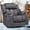 Grey (Soft Fabric), variant on EPICOZY Swivel Rocker Recliner Chair with Heat and Massage, Manual Glider Rocking Reclining Chair, 360° Swivel Overstuffed Lounge Chair with 2 Cup Holders, Side Pockets & USB Ports, Fabric Brown