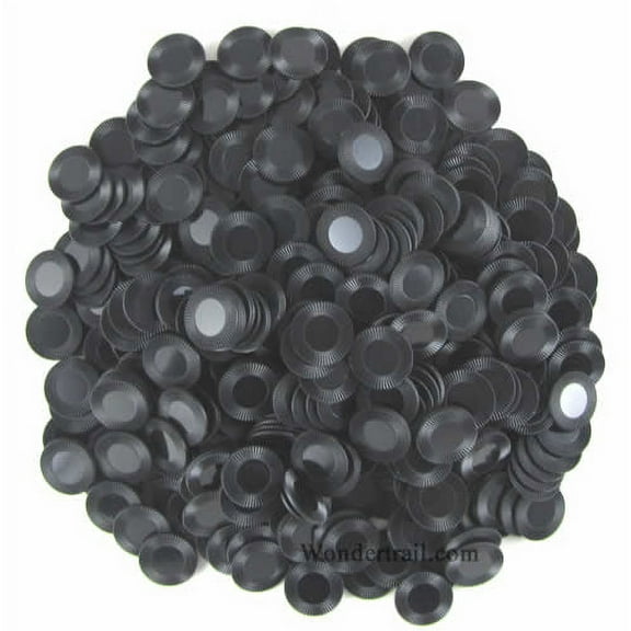Black Mini Poker Chips Plastic 7/8in Bulk Approx. 500 Koplow Games