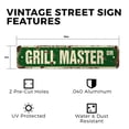 thumbnail image 2 of GRILL MASTER Vintage Style Rustic Street Sign – Cook Bbq Grilling Cookout Bar Retro Decorative Wall Sign for Home, Bar, Garage, or Outdoor Use | 4" X 18" Aluminum Metal Road Sign, 2 of 6