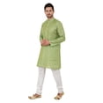 thumbnail image 2 of eloria Men's Tunic Jacquard Kurta Pajama Indian Traditional Suit Wedding Party Dress Set Party Wear Apparel, 2 of 6