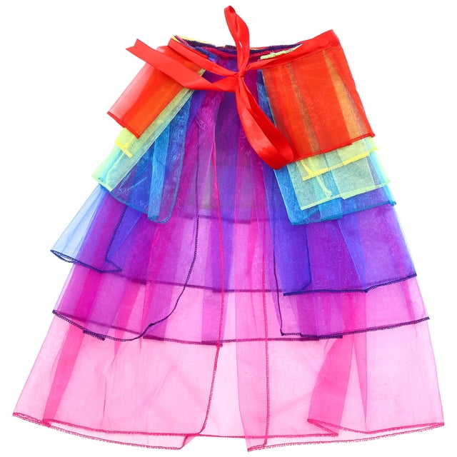 GAXIRE Falda larga multicolor estilo arcoíris para mujer, minifalda de lencería, falda de burbuja, vestido tutú