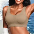 thumbnail image 2 of iHPH7 Womens Sports Bra High Impact Wirefree Padded Breathable Full Coverage Support Workout Gym Activewear Athletic Crop Tops Khaki One Size, 2 of 4