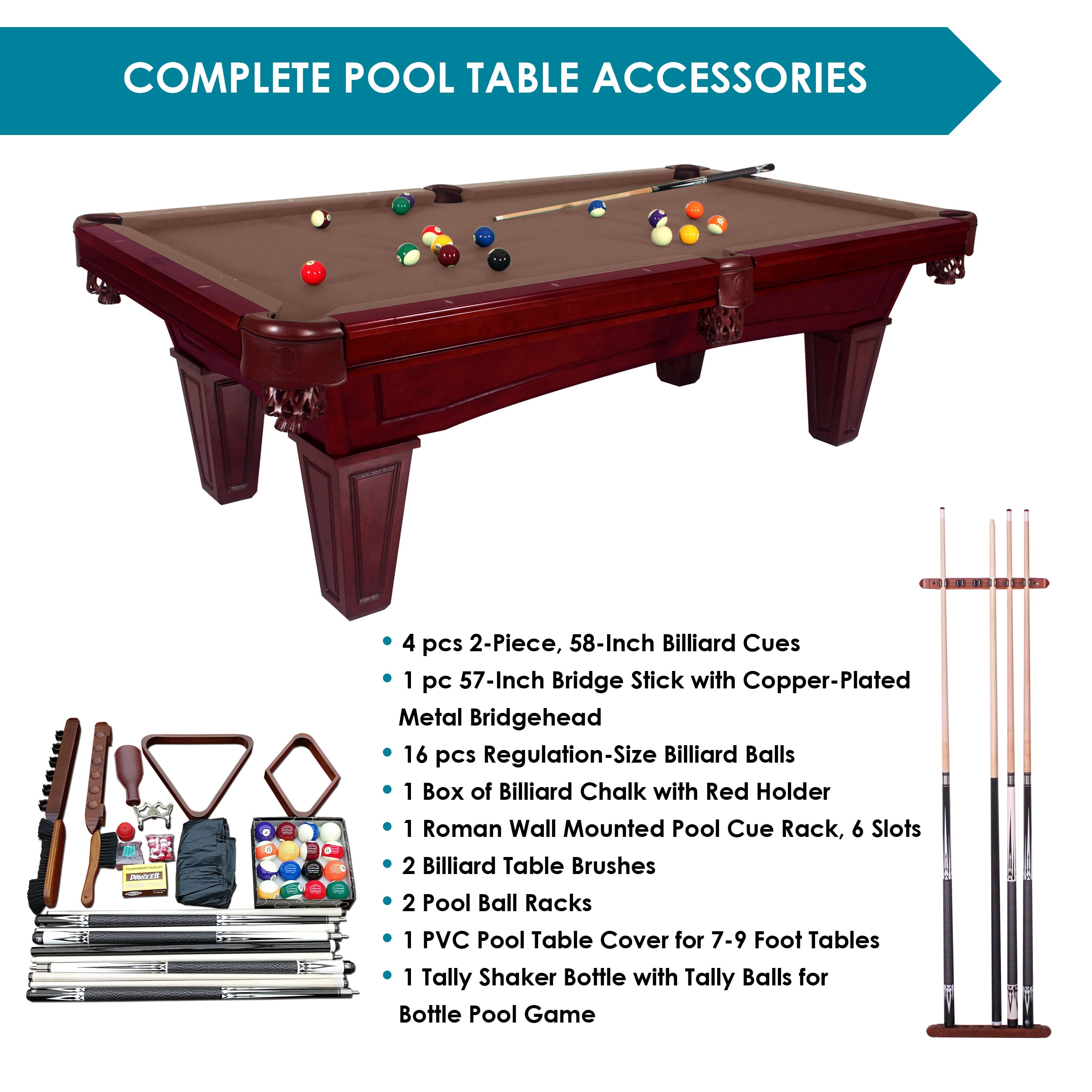 Solid wood slate billiard 8 ball pool table with cheap price for sale