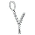 thumbnail image 2 of 14K White Gold Unisex Diamond Initial Pendant Block Font Letters 0.12 Ct. | Y, 2 of 3