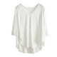 thumbnail image 2 of Blusa de pijama de manga larga para mujer, cuello en V, mangas 3/4, suelta, color liso, para estar en casa, blusa de pijama, blusa modal para mujer, 2 of 6
