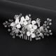 thumbnail image 3 of Nvzi Horquillas para el pelo de boda con flores para novias, peinetas con perlas de cristal, pinzas para el pelo, accesorios para el pelo de boda dorados, joyas plateadas, 3 of 4