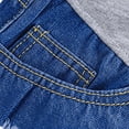 thumbnail image 6 of qelini Maternity Jean Shorts Plus Size for Women Cuffed Hem Pocket Belly Support Breathable Comfort Pregnancy Bottoms, 6 of 7