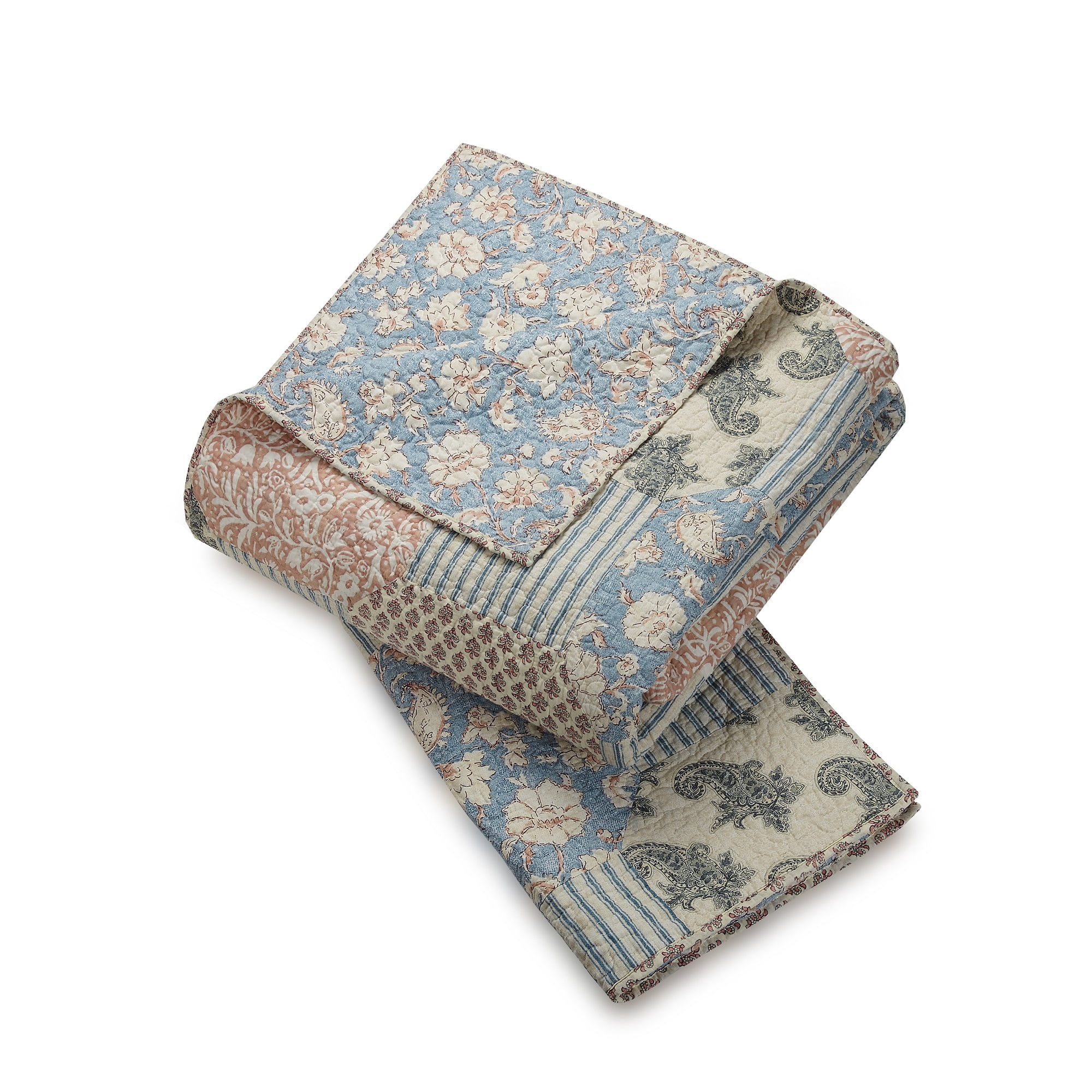 Mary Jane Farm Provencal Rose Blush 3-Piece Quilt Set, Full/Queen