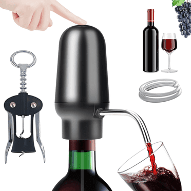 Wine Aerator Dispenser,Automatic Wine Aerator with Touch Button Control,with Corkscrew,USB Rechargeable,Best Gift for Wine Lovers,Black