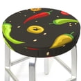 thumbnail image 3 of Balery Chili2 Fundas de asiento para taburete de bar redondo de tela de terciopelo ajustables que protegen de arañazos y manchas para sillas de 14 a 17 pulgadas.-14 inch, 3 of 7
