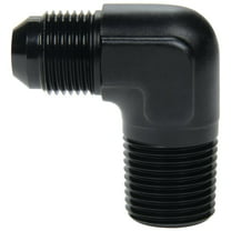 Allstar Performance ALL49573 Fitting - Adapter - 90 Degree - 8 AN Male to 3/8 in NPT Male - Black Anodized Aluminum - Each