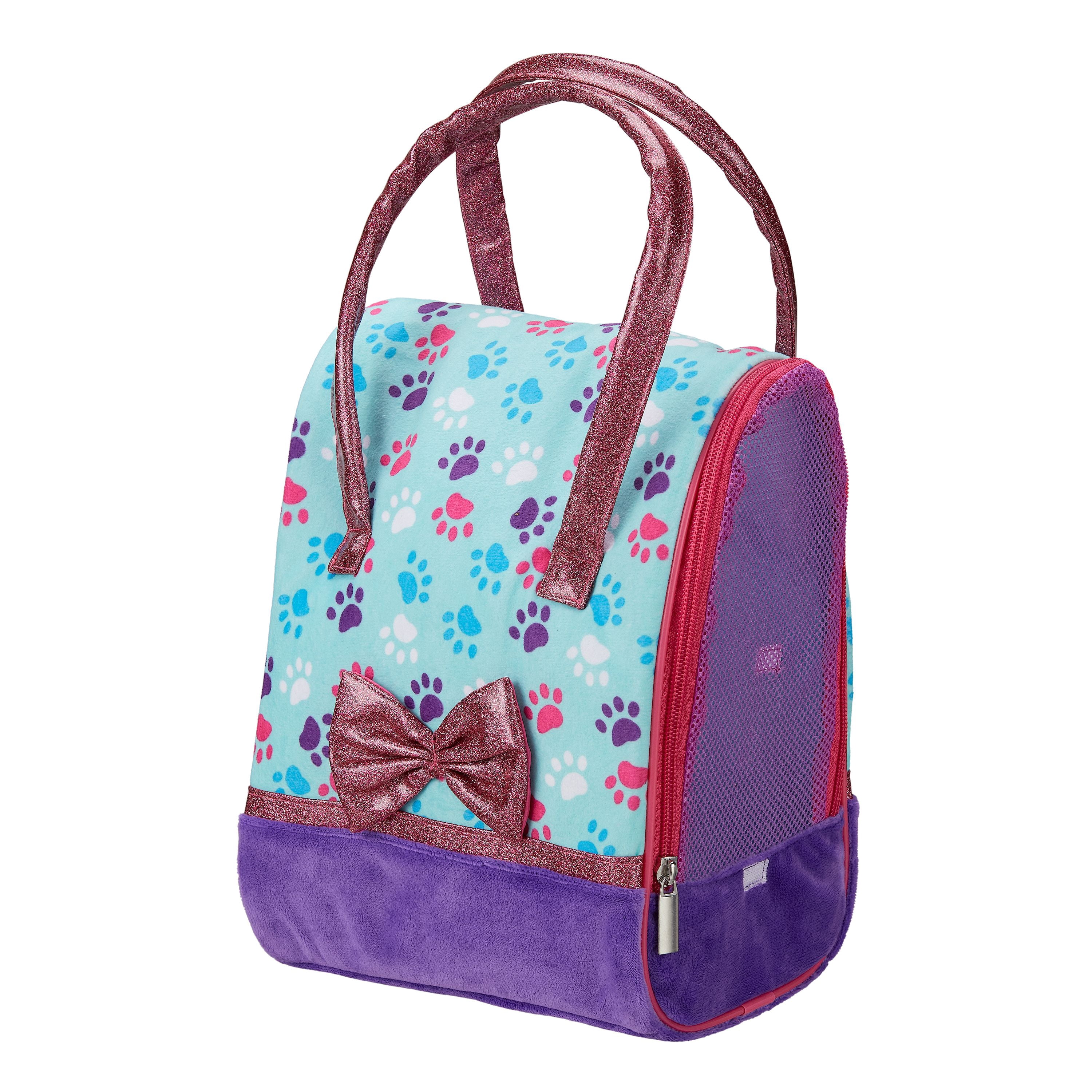 Plush Dog with Travel Carrier and Comb Stuffed Animal Toy Set, 3 Pieces
