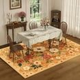 thumbnail image 3 of DUKINO 8x10 Area Rug, Floral Rugs for Living Room, Lightweight Non Slip Washable Rug, Indoor Low Pile & Non-Shedding Boho Design Rugs for Bedroom, Living Room, Dining Room, Orange, 3 of 9