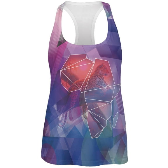 Africa Map Leopard All Over Womens Work Out Tank Top