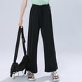 thumbnail image 4 of CPNG Girls Casual Sweatpants Solid Color Straight Leg Elastic Waist Baggy Sweatpants Loose Lightweight Street Style Pants, 4 of 5