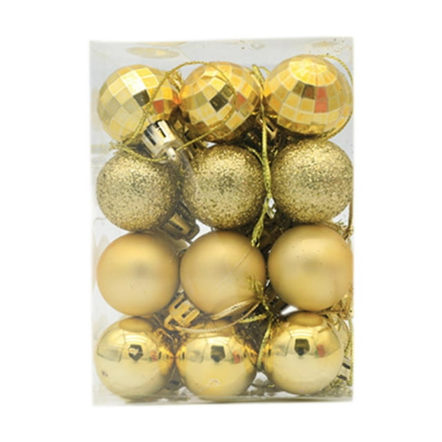 24 piezas de adornos de bolas navideñas, bolas decorativas de Navidad, Navidad Oro