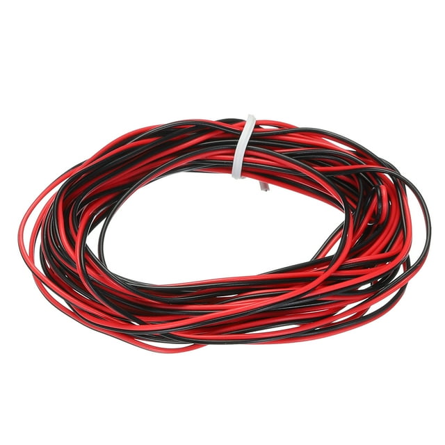 Unique Bargains 30 Gauge 2 Conductor Parallel PVC Wire, 14.8Ft Long 0.03' Dia Red Black 30 AWG LED RGB Cable, Internal Wiring