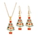 thumbnail image 1 of Conjunto de collar y pendientes navideños Joyas navideñas Pendientes colgantes Delicados Árbol, 1 of 9
