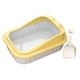 thumbnail image 4 of Caja de arena para gatos grande de 50x36x19cm con forma de dibujos animados, arena para gatos semicerrada con lados altos amarillo, 4 of 8