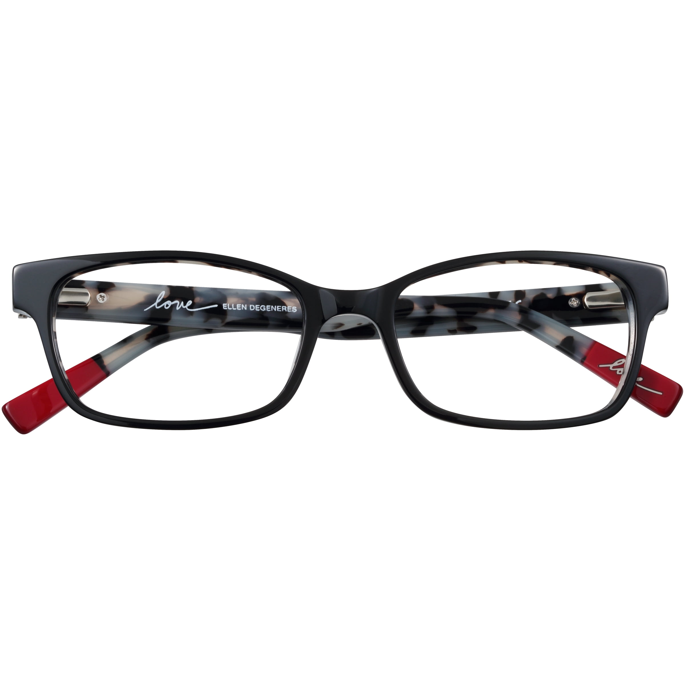 Love by Ellen DeGeneres Womens Prescripton Eyeglasses, Riverside, Black, 52-17-140, with Case