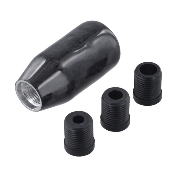 Universal Manual Shift Knob M18x1.5 Thread Aluminum Alloy Forged Carbon Fiber Gear Shifter Lever with M8 M10 Adapters for Car Truck Auto Transmission Upgrade Black Red Gold