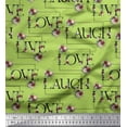 thumbnail image 1 of Soimoi Cotton Cambric Fabric Floral Love Text Decor Fabric Printed Yard 56 Inch Wide, 1 of 3