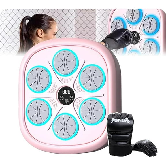 RKXQT Adult Smart Music Boxing Machine, Wall-Mounted Boxing Wall Target, Boxing Fitness Equipment, Suitable for Indoor, Gym, Boxing Gym, with Boxing Gloves