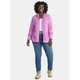 thumbnail image 2 of Terra & Sky Women's Plus Waffle Texture Zip Front Hoodie, Sizes 0X-5X, 2 of 5