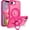Hot Pink, variant on MYKOMI for iPhone 16e Case,16e Magnetic Phone Case with MagSafe Rotatable Invisible Kickstand Ring Holder Design Shockproof Women Men Girl Boy Protective Cover for iPhone 16e 6.1"