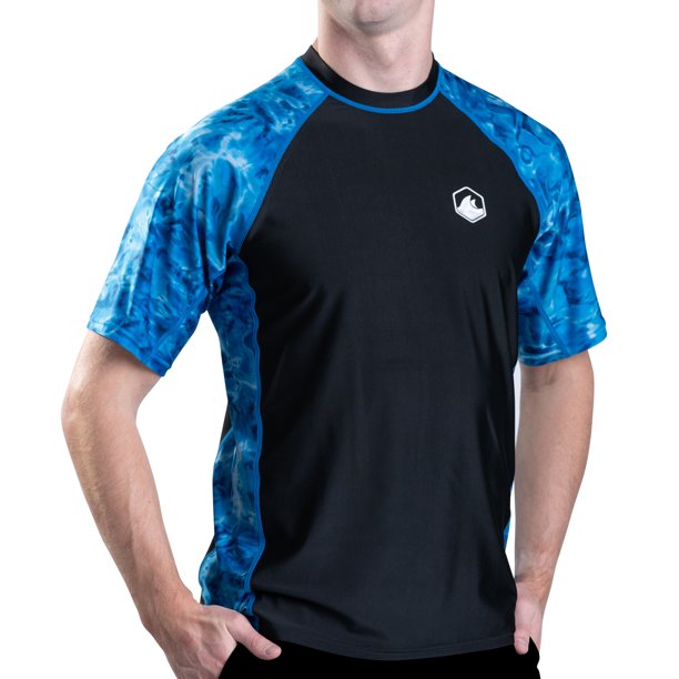 Aqua Design Aqua Design Mens Short Sleeve Rash Guard Shirt Surf Swim