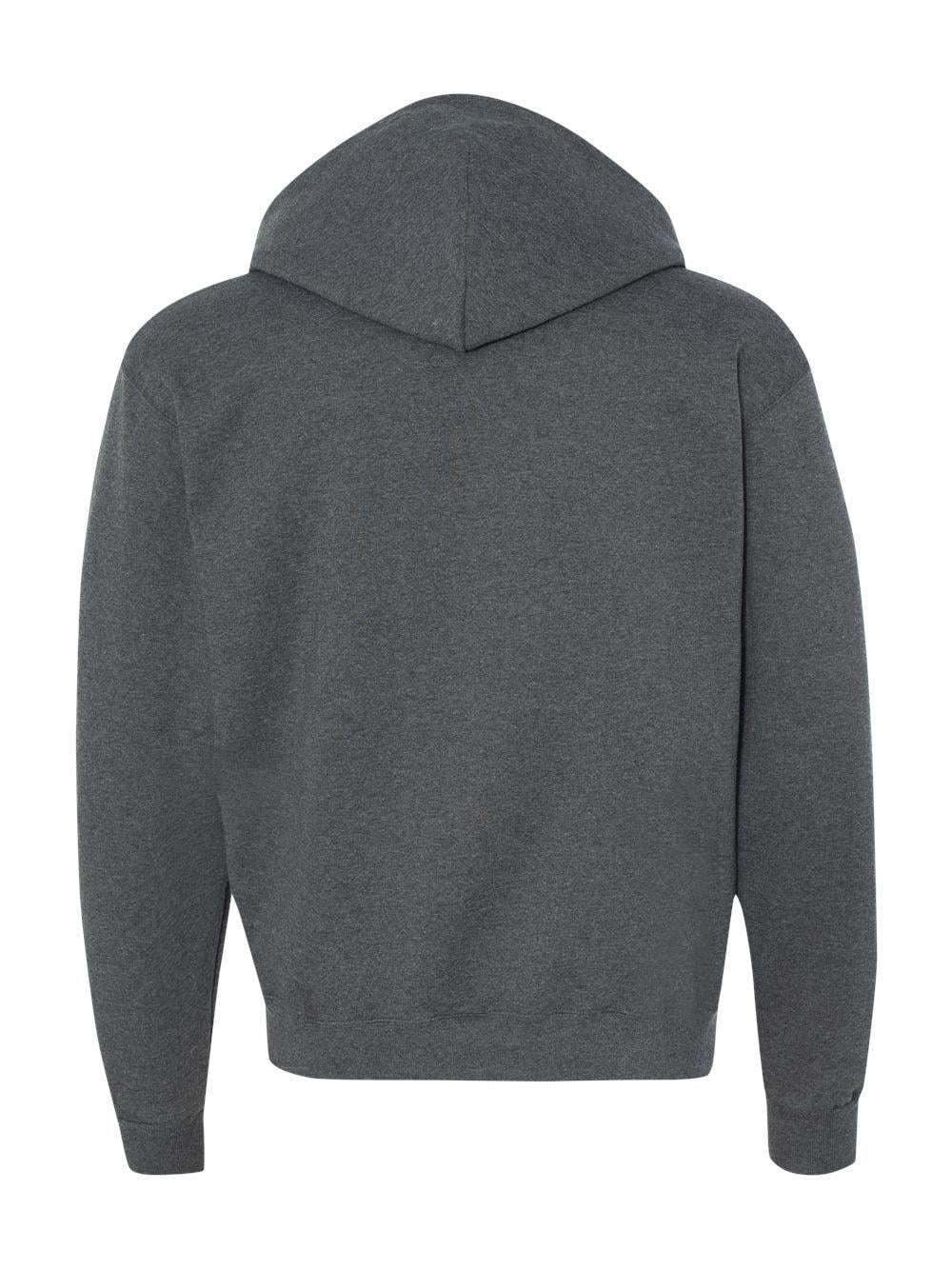 Men's Double Dry Action Fleece Full Zip Hood, Charcoal Heather - XL