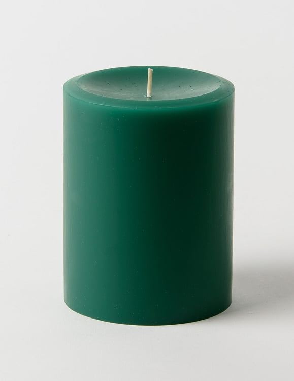 3" x 4" Hunter Green Pillar Candles (Set of 3)