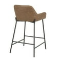 thumbnail image 3 of Daniella Industrial Counter Stool In Black Metal And Espresso Faux Leather - Set Of 2, 3 of 6