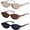 Black + Brown + Champagne, variant on 3 Pairs Retro Oval Eye Sunglasses for Women Y2k Trendy Narrow Shades Sunnies 90s Designer protection Sun Glasses