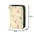 thumbnail image 4 of PU Leather Zip Card Holder Women's Card Case Zipper Card Case Compact & Lightweight Pastel-colored Skeletons, 4 of 7