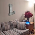 thumbnail image 2 of Huge 20" Metal Letter "L" Wall Decor, Silver with Rusted Edges, Galvanized Wall Mountable Decoration for Country, Mid-Century, or Farmhouse Themed Room or Event, 2 of 6