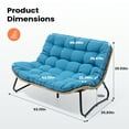 thumbnail image 6 of Pellebant Rattan Sofa, Outdoor Loveseat Sofa for Balcony, Backyard, Deck , Blue Cushion, 6 of 9