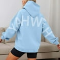thumbnail image 2 of SwiftWear Oversized Back Print Hoodie for Women - Long Sleeve Outerwear Letter Design Cozy Seasonal Pullover Light Blue, 2 of 6