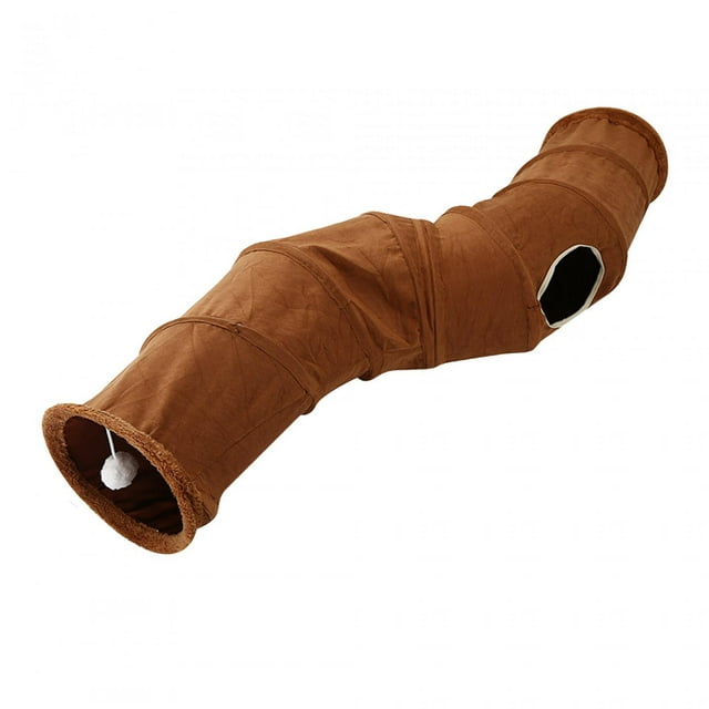 Tienda de campaña plegable para gatos, juguete interactivo, lavable, para interior y exterior Marrón