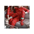 thumbnail image 5 of HYwys Christmas Family Matching Hoodie Pajamas Jumpsuit Reindeer Pattern Long Sleeve Romper Zipper Pjs for Women, 5 of 6