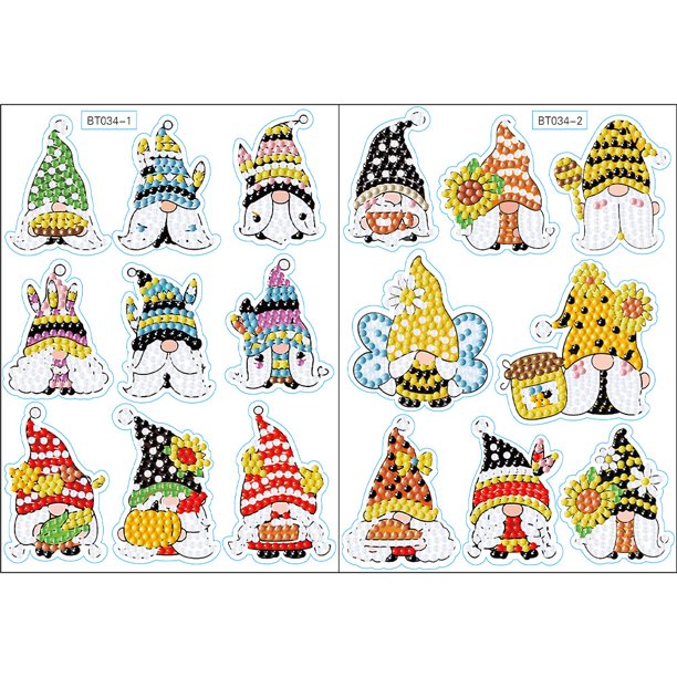 Pegatinas de pintura de diamantes 5D DIY, Kit de bordado de diamantes de dibujos animados, Navidad, Halloween, juguetes de regalo para niños, pegatinas artesanales DIY