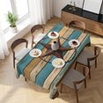 thumbnail image 3 of Texas Star Retro Table Cloth Waterproof Tablecloths, Teal Brown Stars Vintage Wooden Tablecloth Dining Table Cover for Kitchen Party Tabletop Outdoor, Rectangle Tablecloth 60x120 Inch, 3 of 9