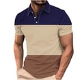 thumbnail image 1 of Camisa Casual de Impresión de Gradiente de los Hombres, Top de Solapa de Manga Corta en Tela de Malla Ligera para el Aire Libre Y el Ocio, Blusa de Suéter Elegante, 1 of 9
