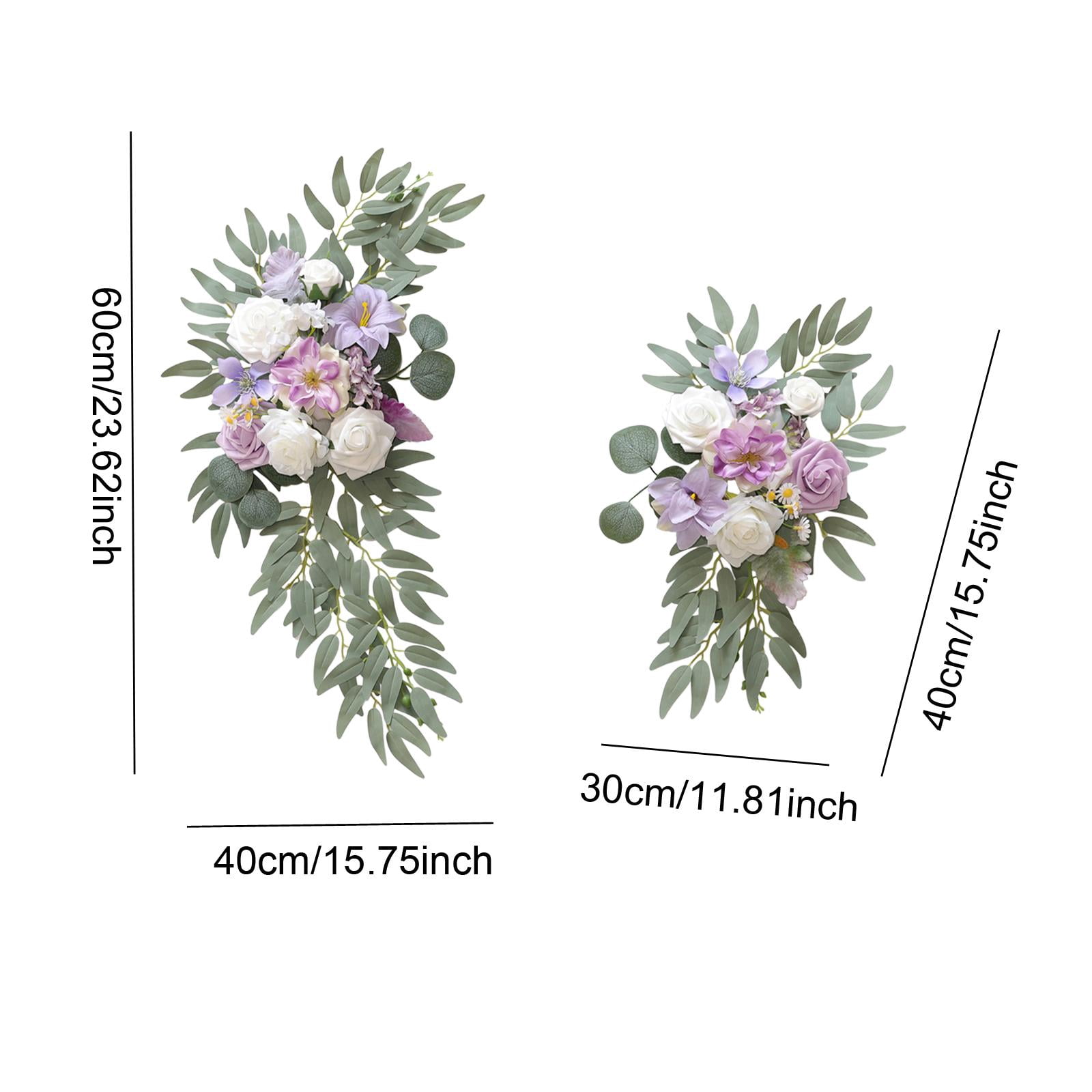 Abbraccia 2 Pieces Wedding Arch Flowers Welcome Sign Decoration Corner Flowers Artificial Flowers for Ceremony Birthday Window Ornament