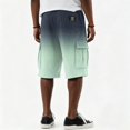 thumbnail image 6 of Men Ombre Gradient Solid Color Corduroy Cargo Shorts Drawstring Elastic Waist Multi Pockets Knee Length Five Inch Casual Shorts For Summer Beach Vacation Outdoor Travel, 6 of 6